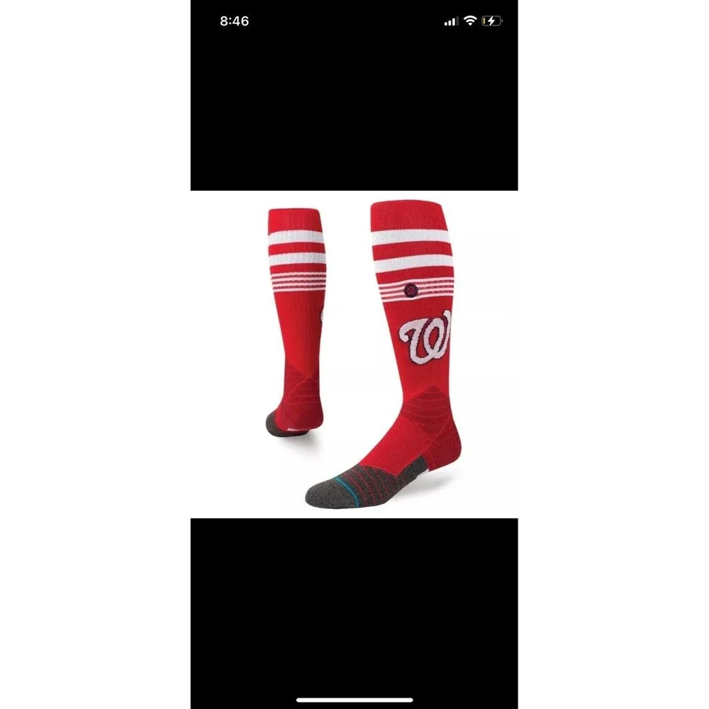 NEW Stance MLB Washington Nationals Diamond Pro OTC Socks Men's Large 9-13 (NWT)